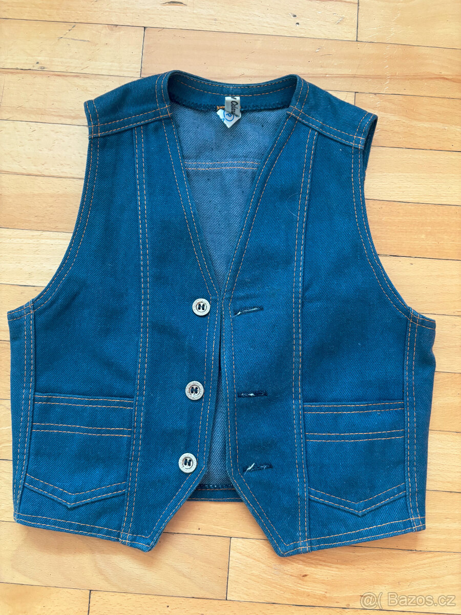 dětská riflová vesta vel. 116