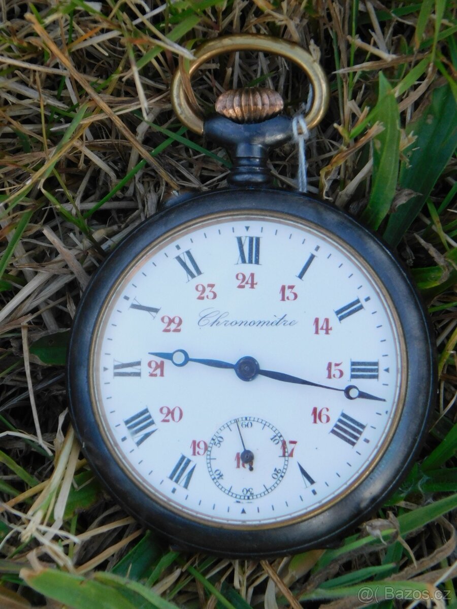 Starožitné kapesní brynýrované kapesní hodinky CHRONOMETRE