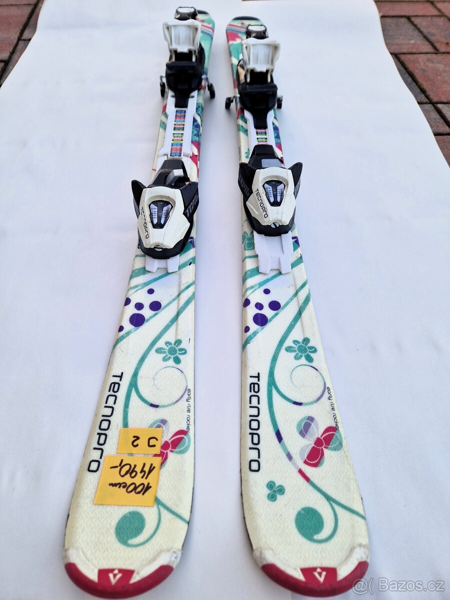 Dívčí lyže TECNOPRO Sweet 100 cm s vázáním do 45 kg