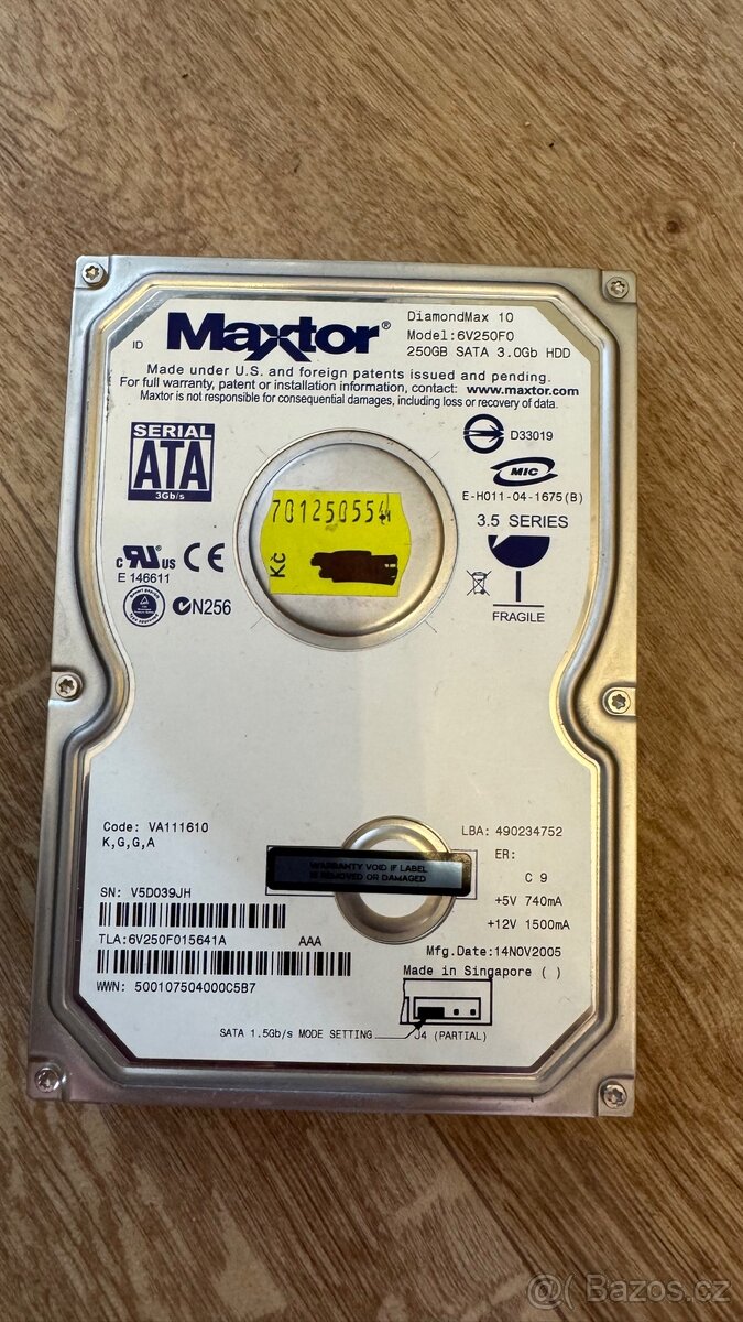 HDD Maxtor 250 GB Sata II