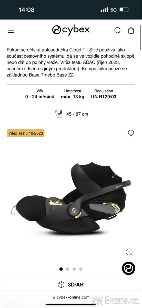 Cybex vajicko by Jeremy Scott + T base ( isofix )