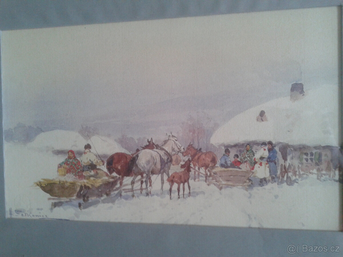 Adam Setkowicz (1876-1945)- Zimowe spotkanie