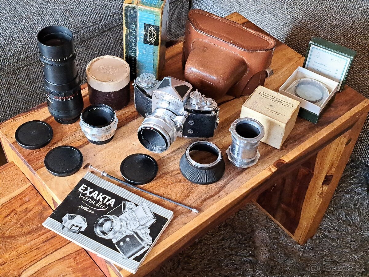 EXAKTA VAREX IIa +TESSAR 50/2.8 a 40/4.5 +TELEMEGOR 180/5.5