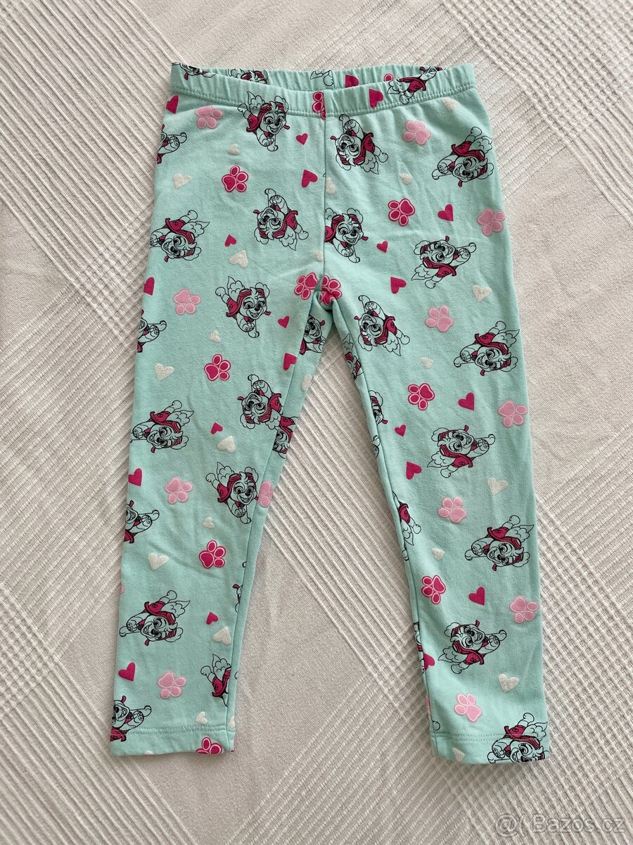 Tyrkysové dívčí legíny Tlapková patrola - Skye vel. 98/104