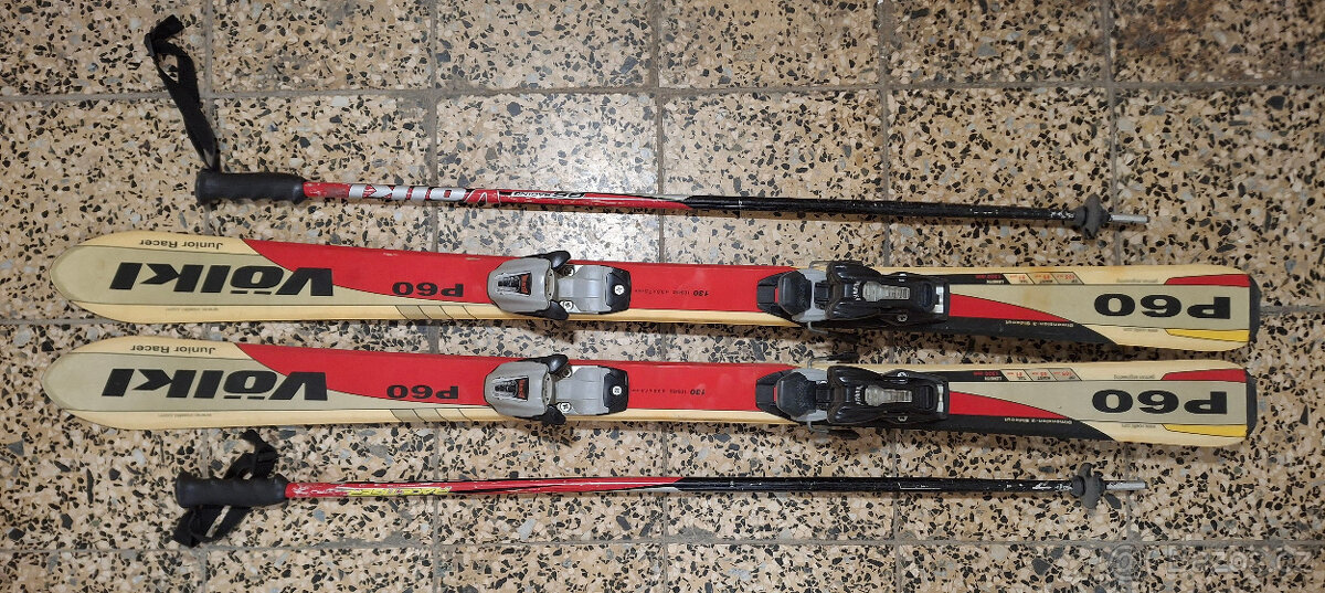 Sjezdové lyže Völkl 130 cm a hůlky Völkl 105 cm