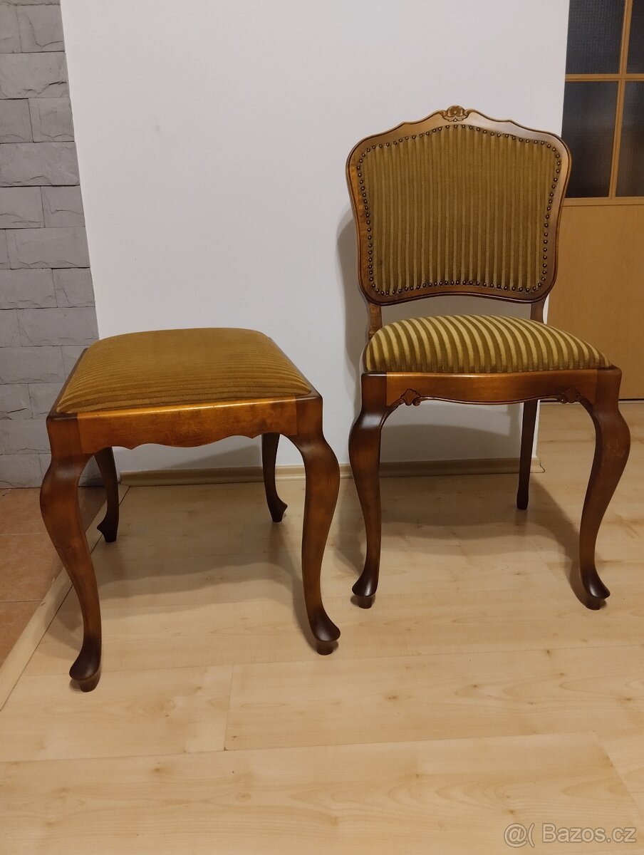 Barokní židle, rustikální, starožitný nábytek