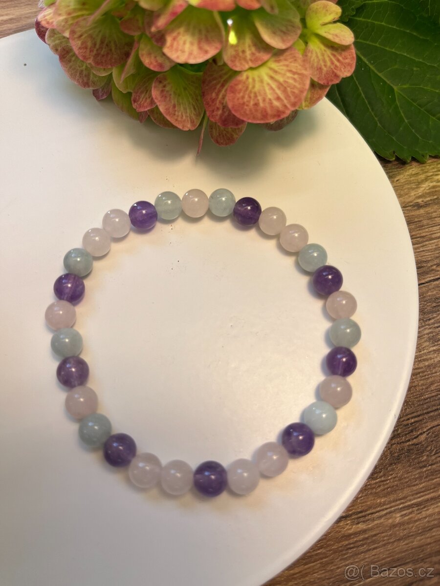 Náramky z korálků - snový křišťál (drahokam)