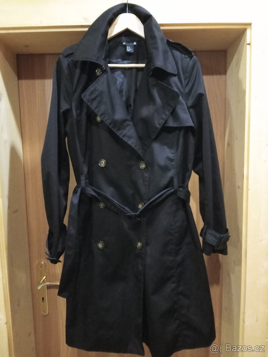 Černý trenčkot H&M -vel.XL