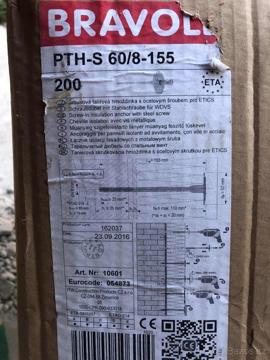 Talířová hmoždinka Sakret PTH-S 60/8-155