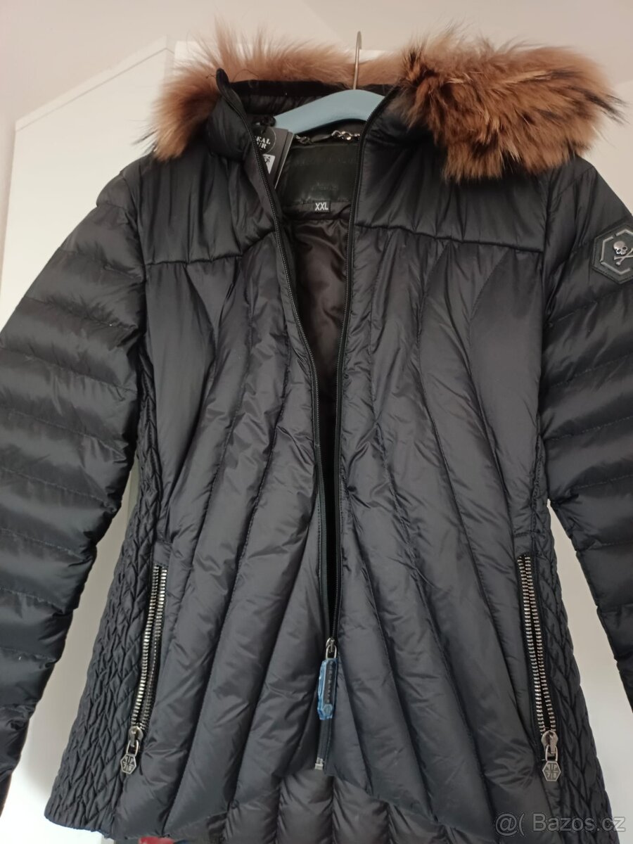 Dámský nový černý zimní kabátek Phillip Plein