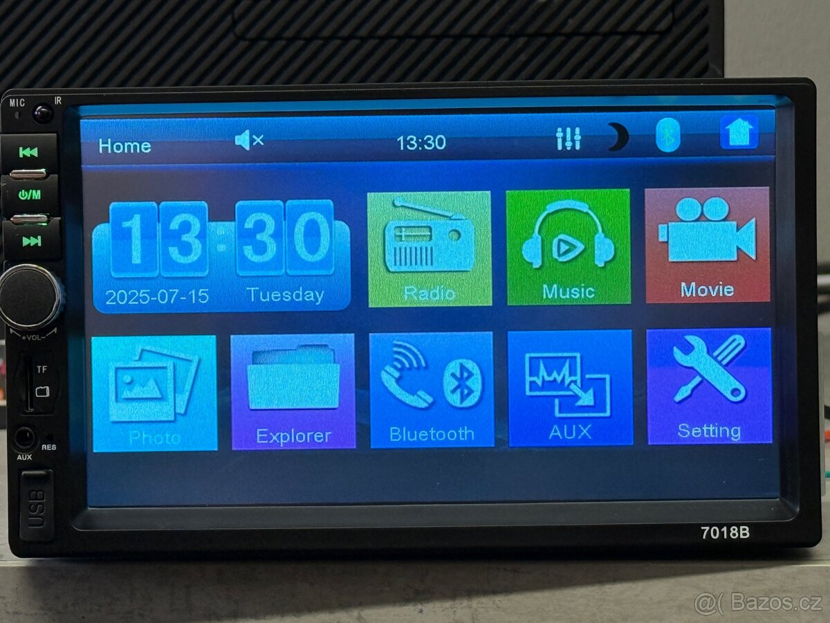 2DIN autoradio BT, USB, sd karta, kamera