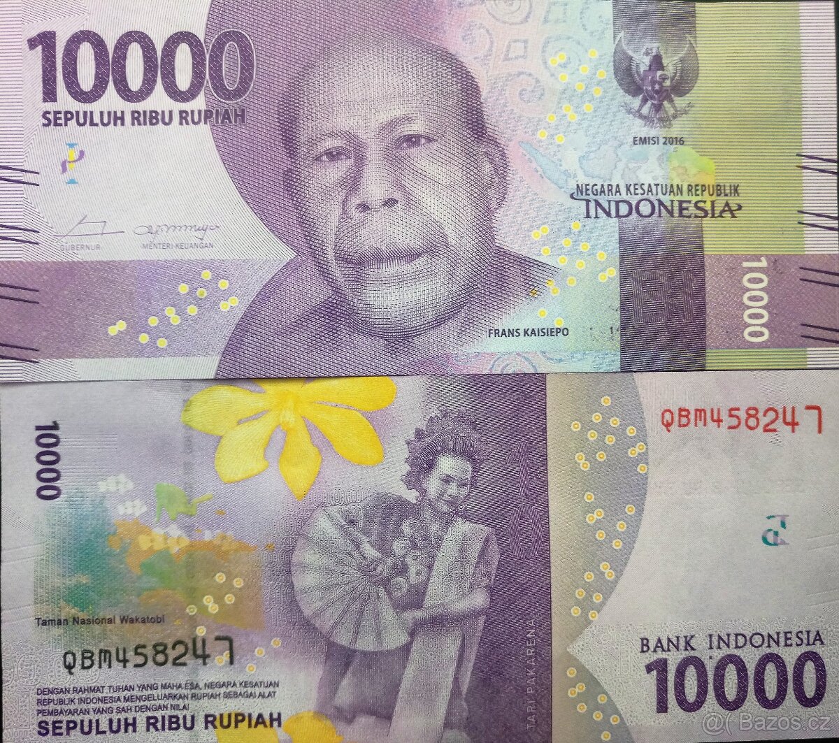 10 000 rupií Indonésie 2016 UNC