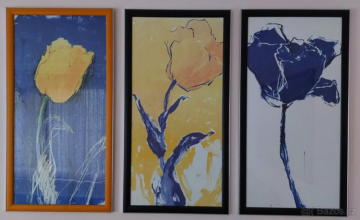 Obraz triptych Tulipány