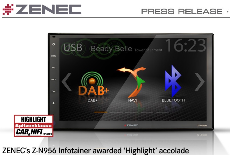 ZENEC Z-N956 špičkový DAB+ infotainer 2-DIN