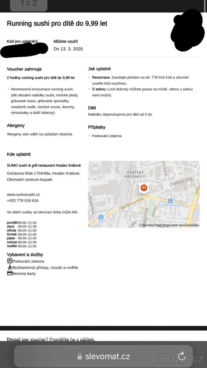 Voucher Running sushi Aupark Hradec Králové