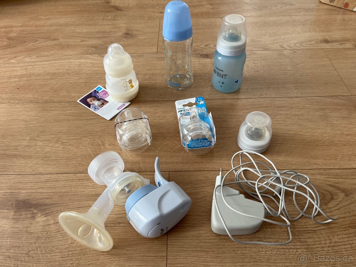 Lahvičky, savičky a odsávačka mléka