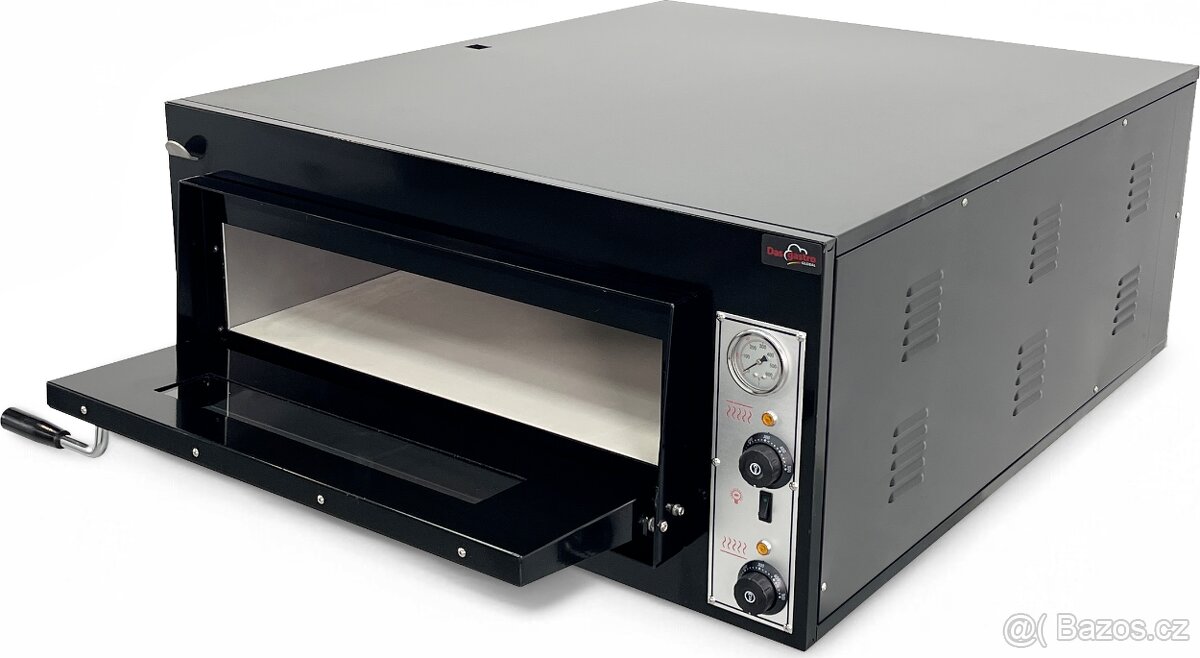 Černá nerezová pec na pizzu - 910x1120x750