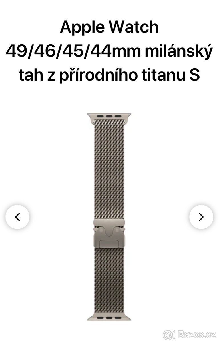 Řemínek AW 49/46/45/44mm milánský tah z přírodního titanu S