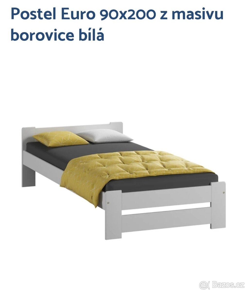 Postel masiv 90x200