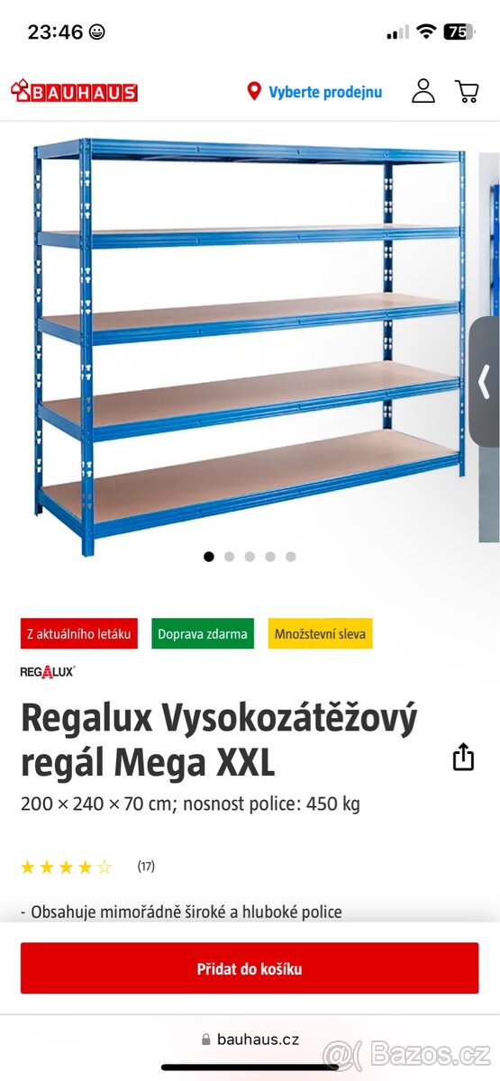 Regalux regál vysokozátěžový xxl