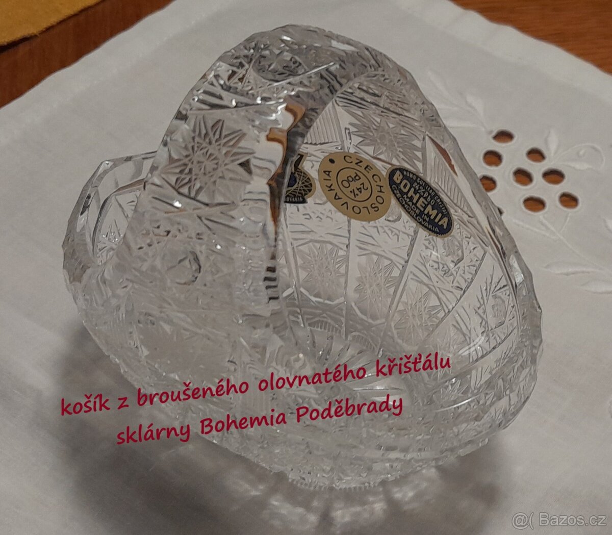 Košík Bohemia Crystal broušené sklo