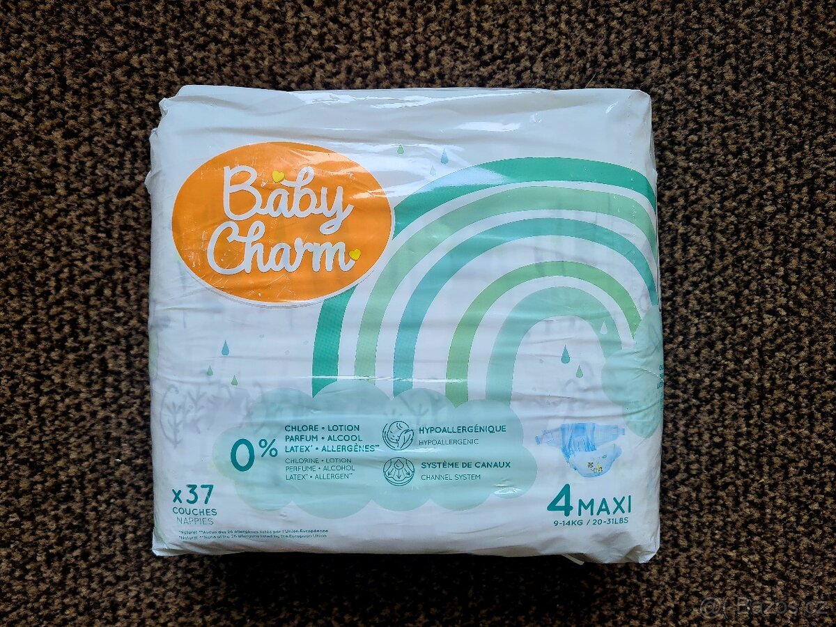 Dětské jednoráz plíny 9-14Kg (4MAXI)-hypoalergení.BABY CHARM