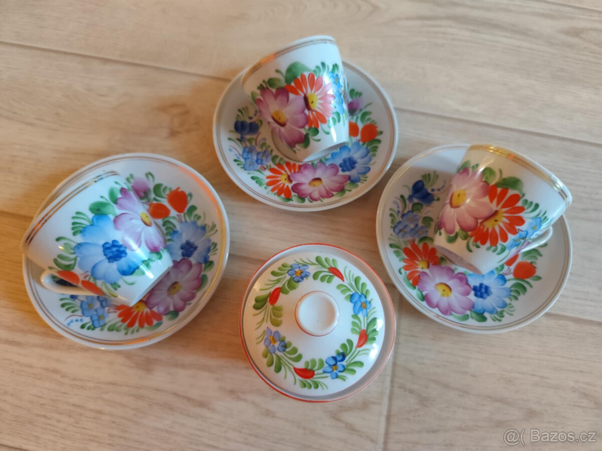 Retro Chodský porcelán+cukřenka Made in D.P.R.K.