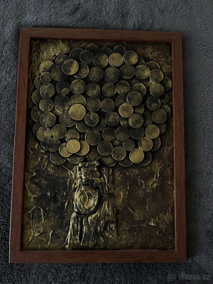 Ruční 3D obraz „Strom štěstí“ (Strom peněz)