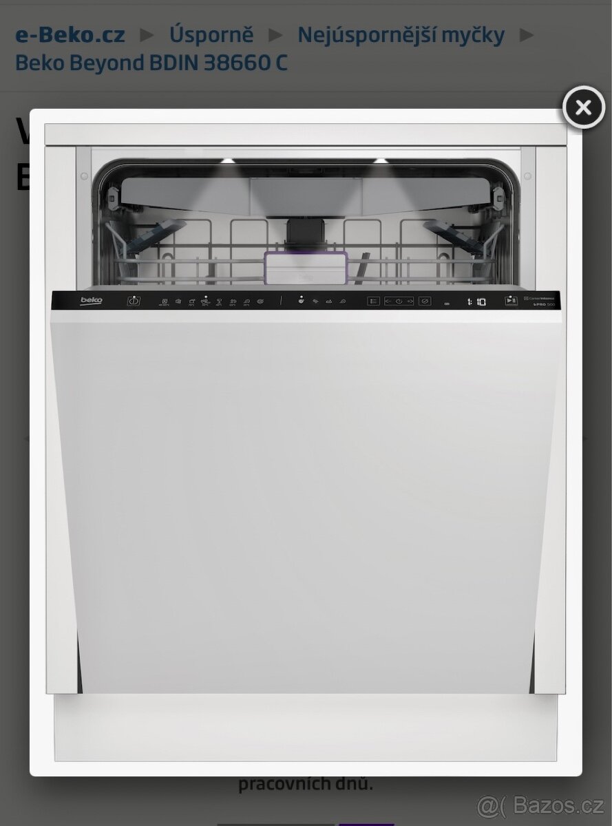 Nová myčka BEKO BDIN39640A-se spec. ramenem-SUPER CENA