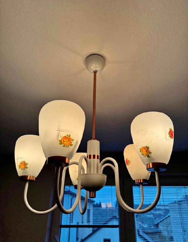 Retro malovaný lustr