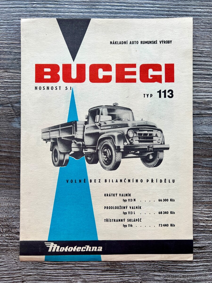 Prospekt - Nákladní auto  - Bucegi 113 / 116 ( 197X ) česky