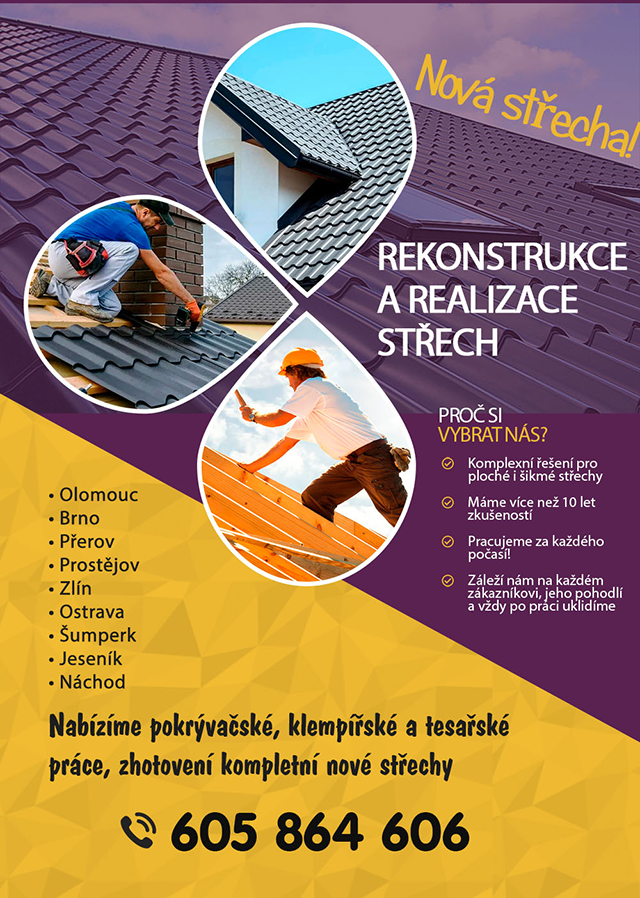 Realizace střech na klíč, rekonstrukce střech