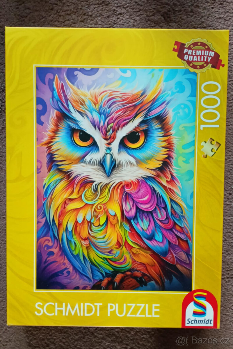 Barevná sova, 1000 dílků, Schmidt puzzle