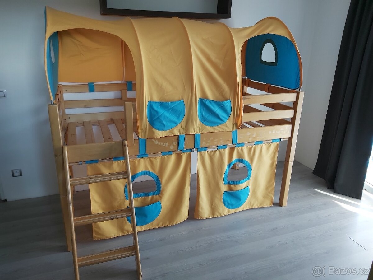 Dětská postel DOMESTAV zvýšená/vyvýšená