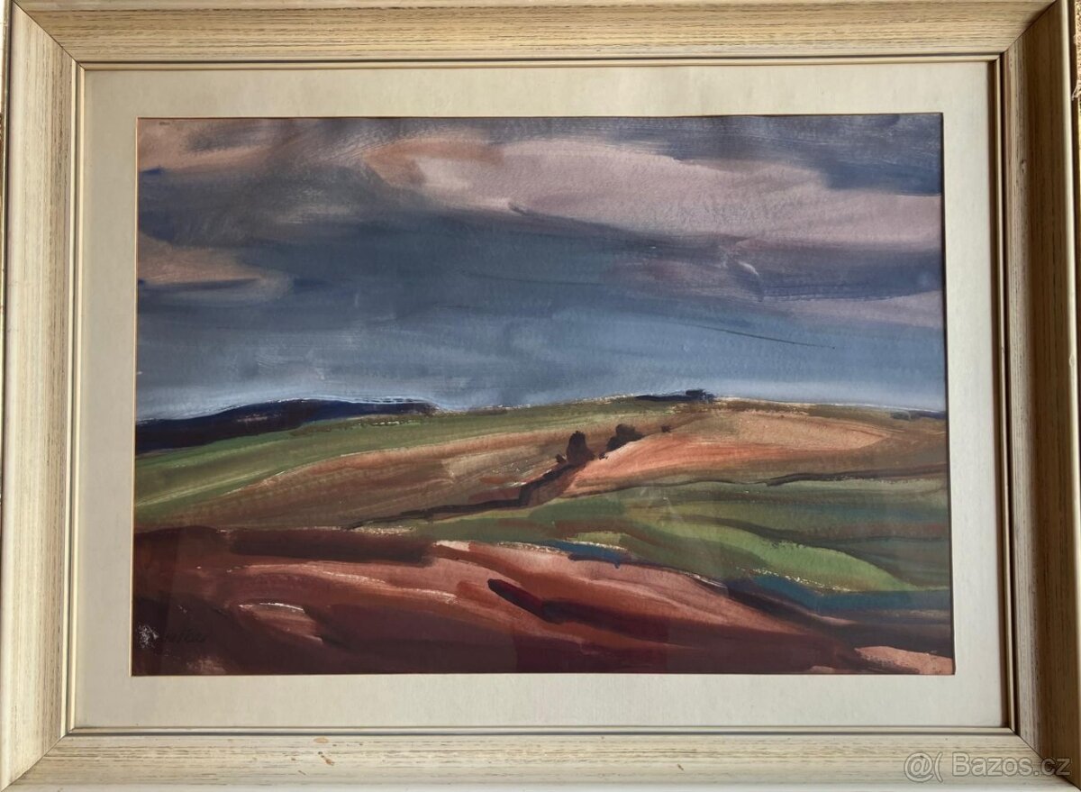 obraz Jan Juška - Jaro v polích ( tempera)