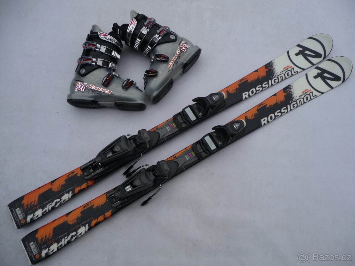 91. Lyže ROSSIGNOL - 130 cm + boty NORDICA 36 eu - set