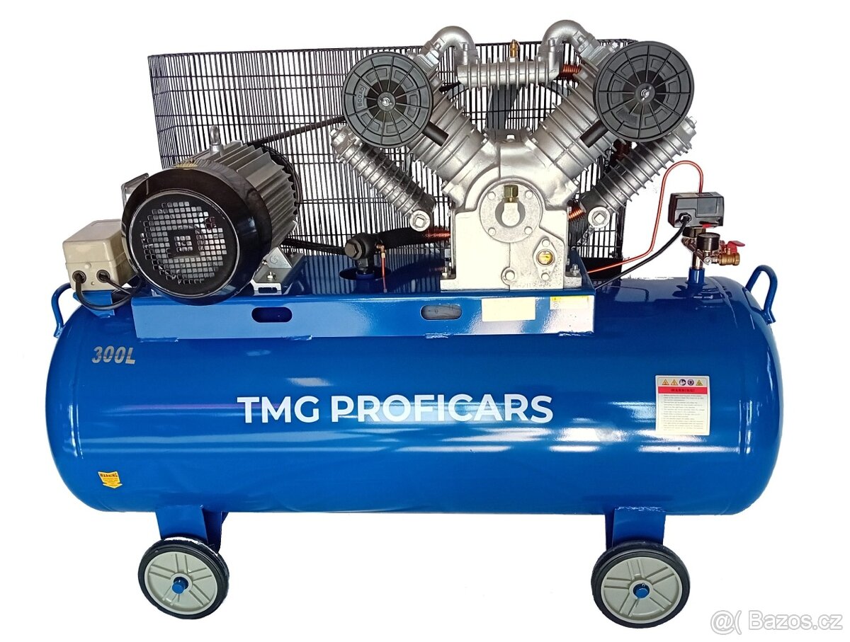 Vzduchový čtyřpístový kompresor 300l, 1200 l/min, 12.5 Bar