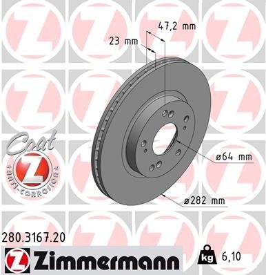 BRZDOVÉ KOTOUČE ZIMMERMANN 280.3167.20 HONDA