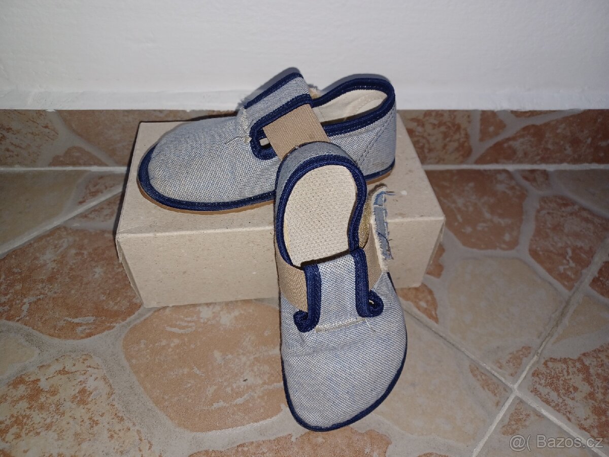 Barefoot přezůvky/bačkory Pegres BF01, modré, vel. 24