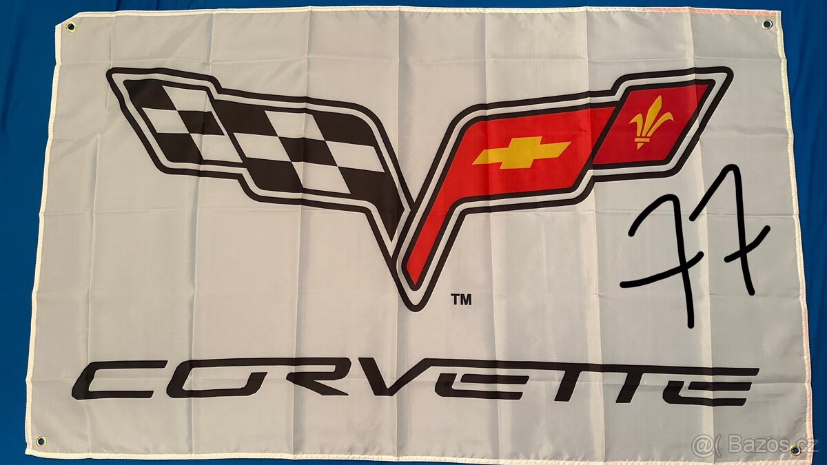 Baner - vlajka - prapor logo Corvette 90x150 cm