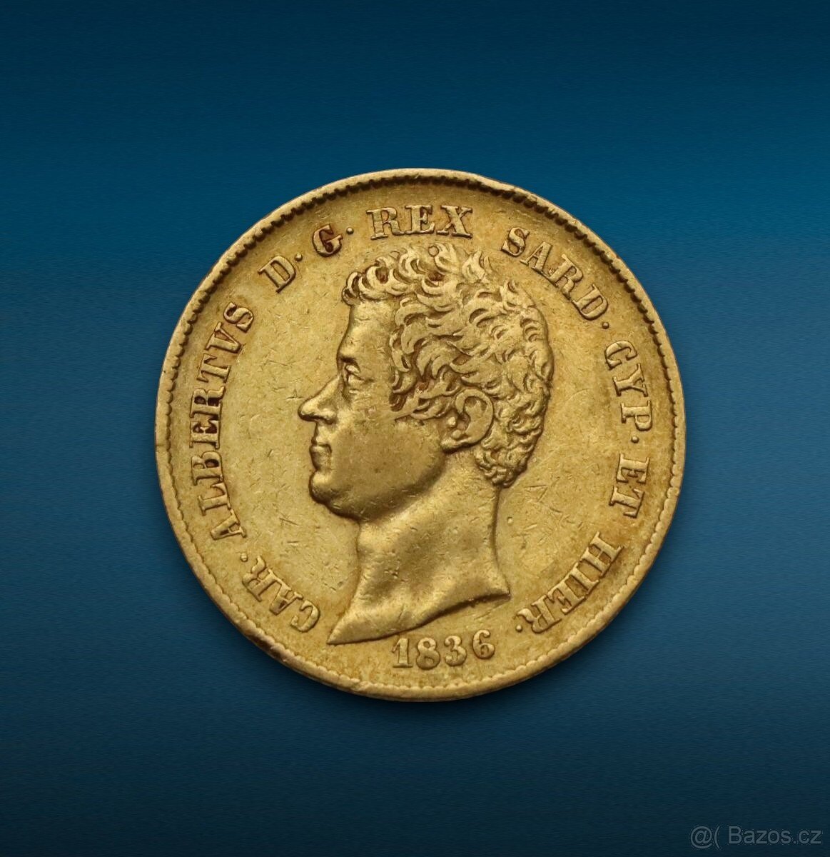 Zlatá 20 Lire 1836 - Carlo Alberto - Sardínia