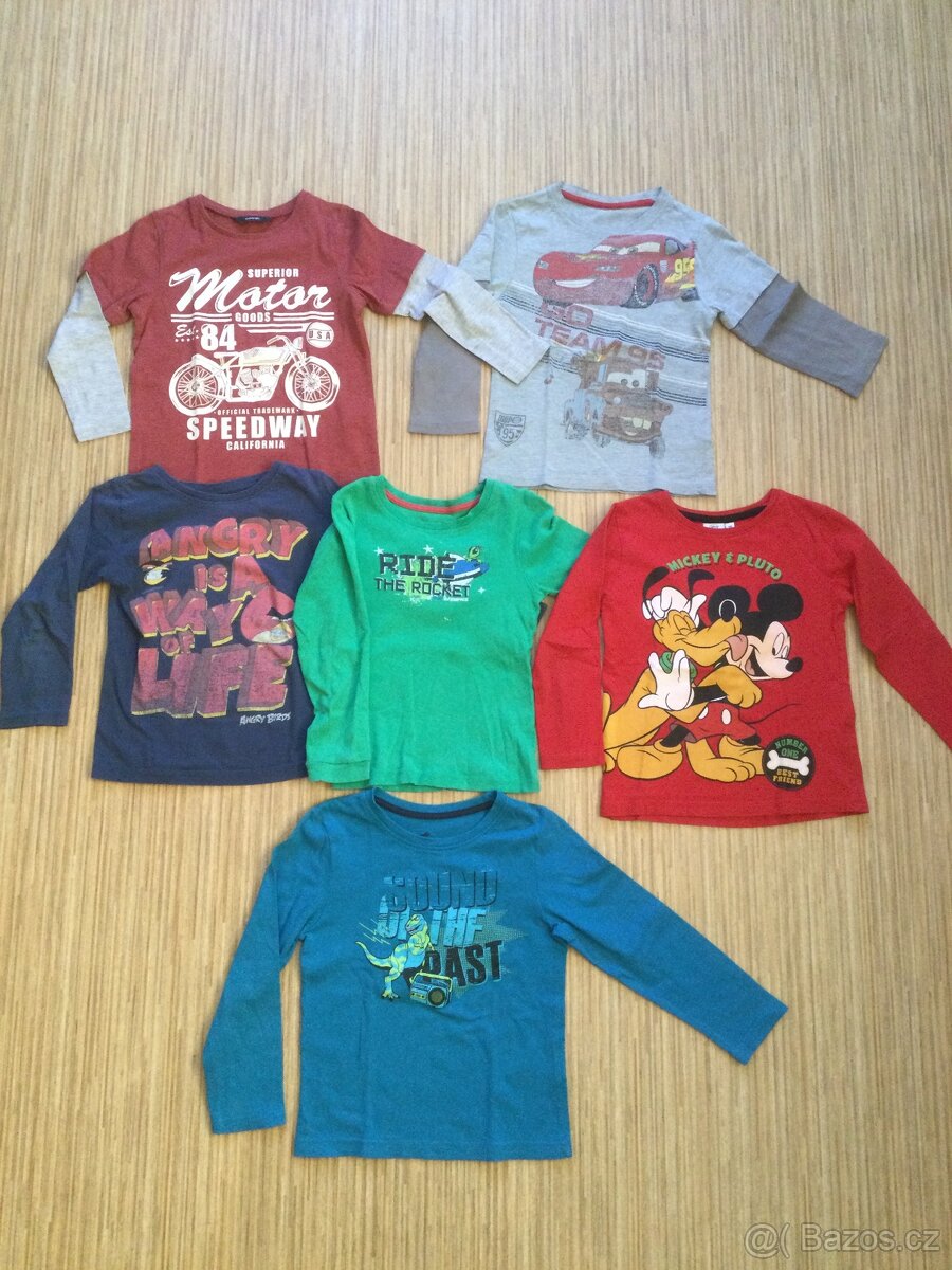 Trička vel. 104/110, 110 a 110/116, CENA 19-39 Kč/ks