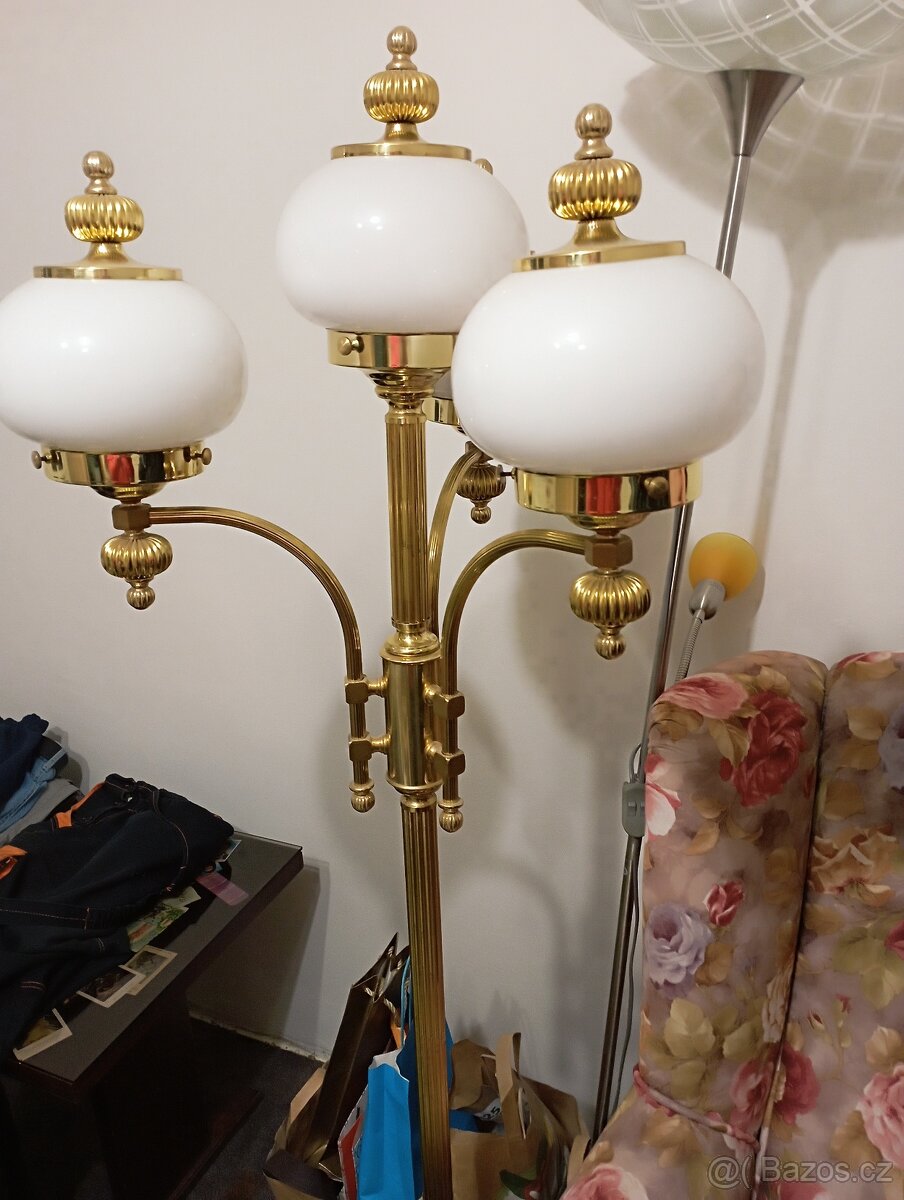 Stojací Mosazná lampa - 170 cm