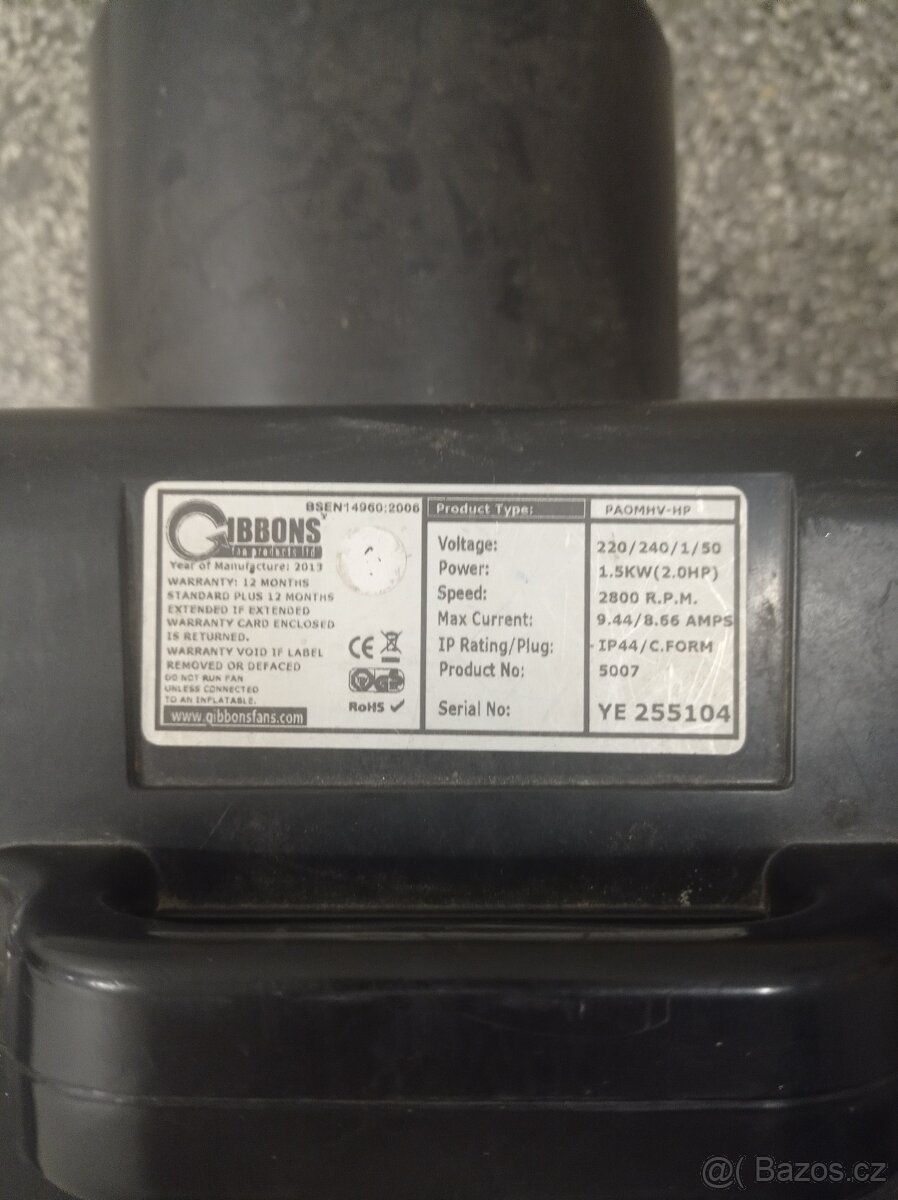 Průmyslový ventilátor - fukar