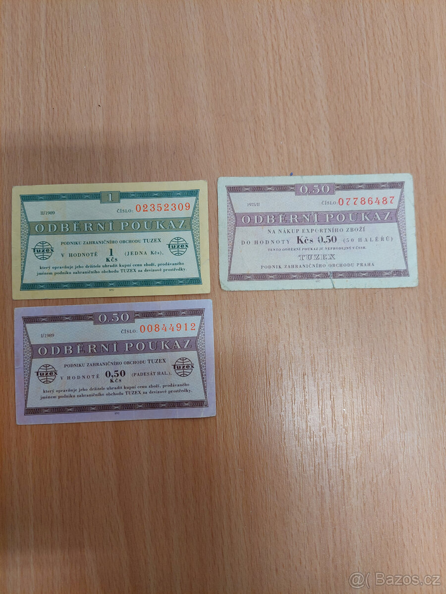 Prodám 3 kusy poukázek do Tuzexu