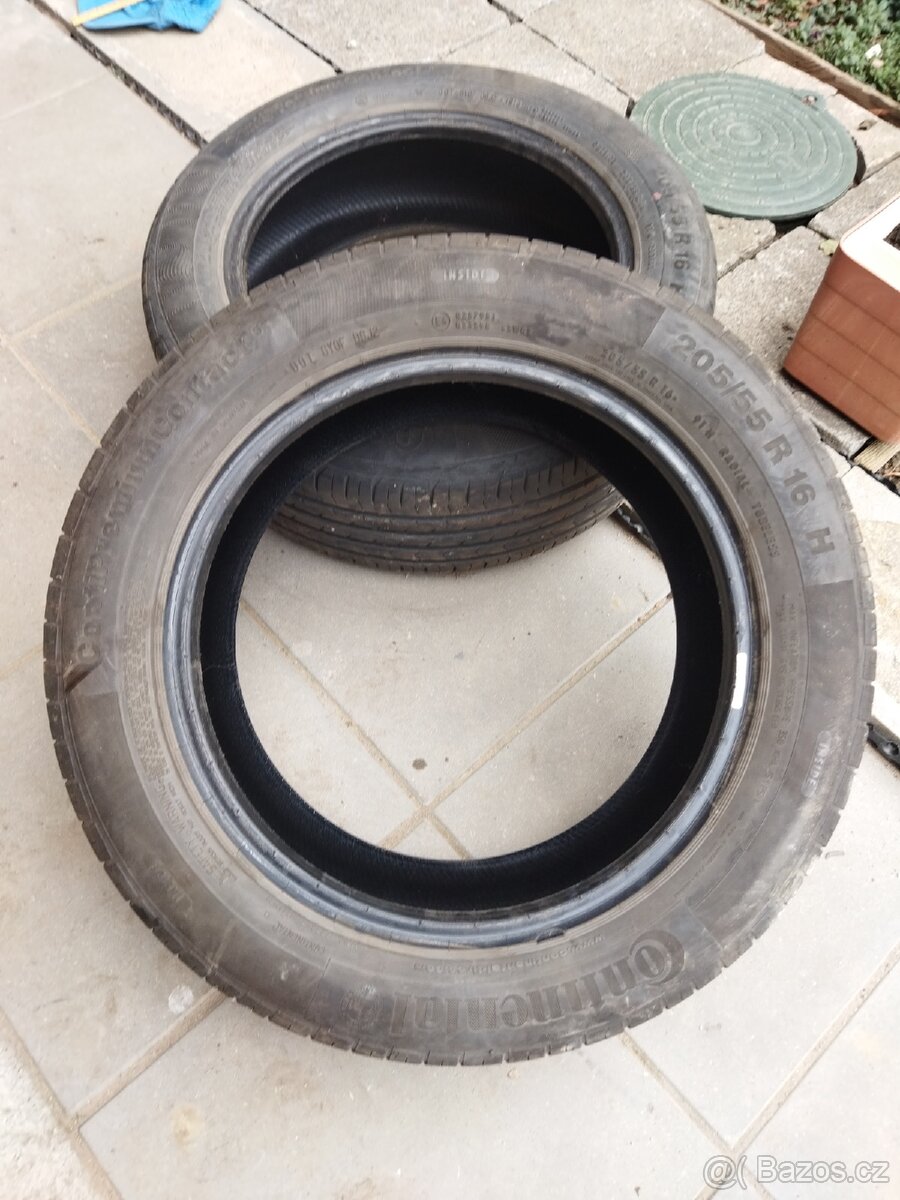 2x Letní pneumatiky 205/55 R16 Continental 5mm