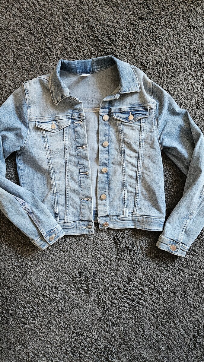 Dívčí džínová bunda H&M vel. 158