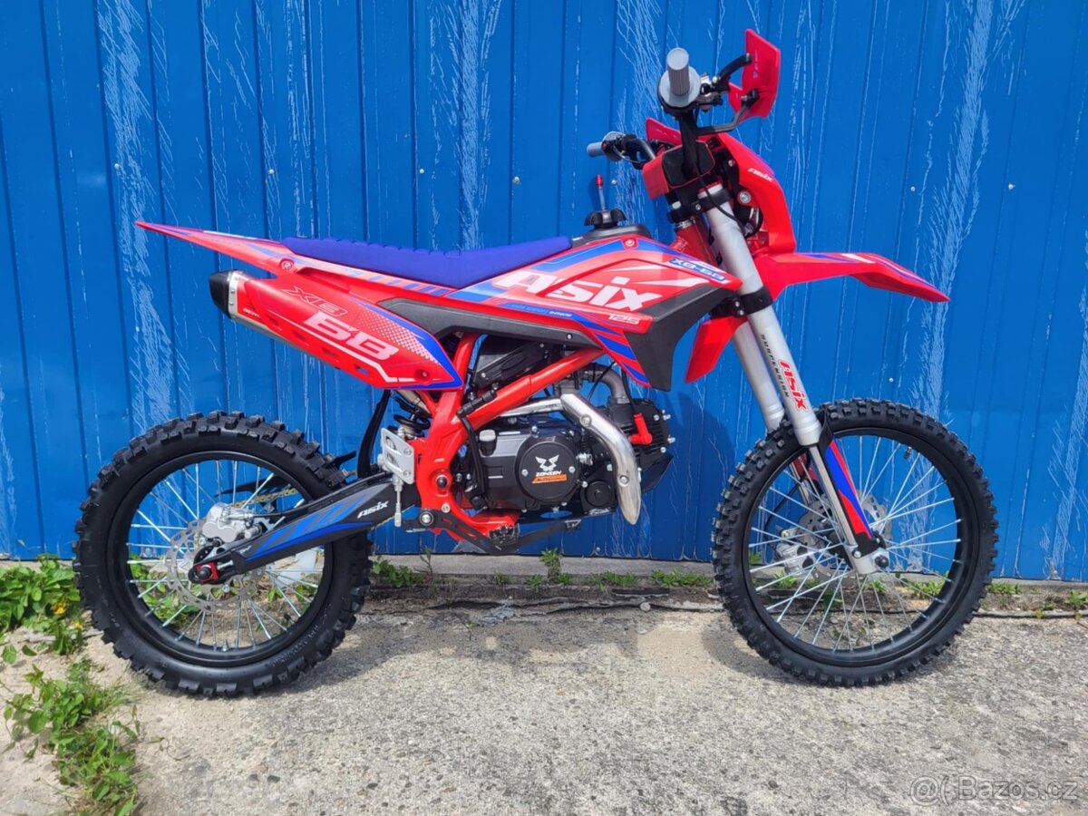 Pitbike ASIX XB-68 125ccm 19"/16" E-START + světlo červená