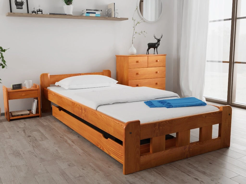 Postel s úložným boxem a matrací - perfektní stav