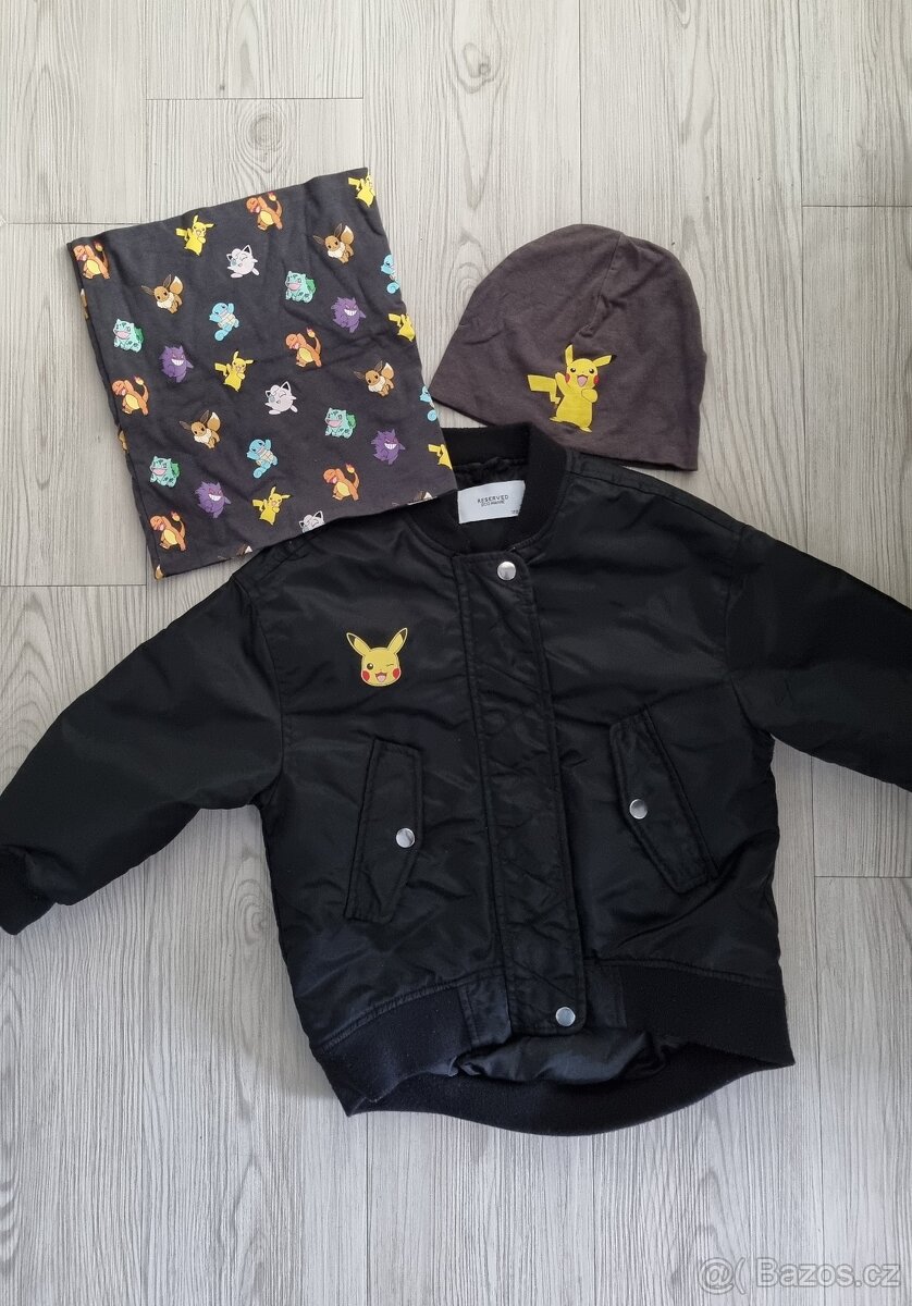 Dětská bunda Pokémon + nákrčník a čepice, vel 122